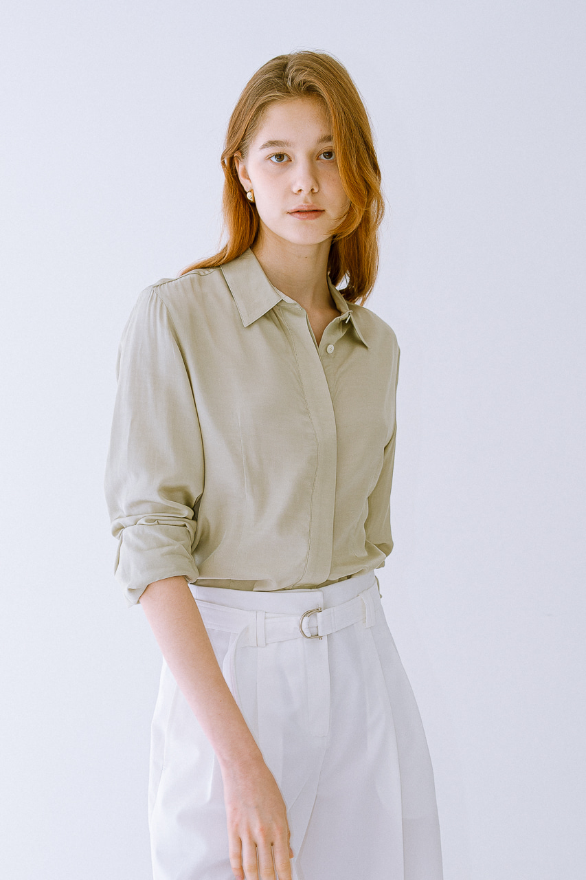 Slim shirt blouse (Mint)